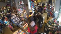 Off The Wagon is still a relatively new, local vendor and comics are only a small part of their inventory, but there was a huge turnout for them. At one point the line was backed up all around the store, and nearly out the door.